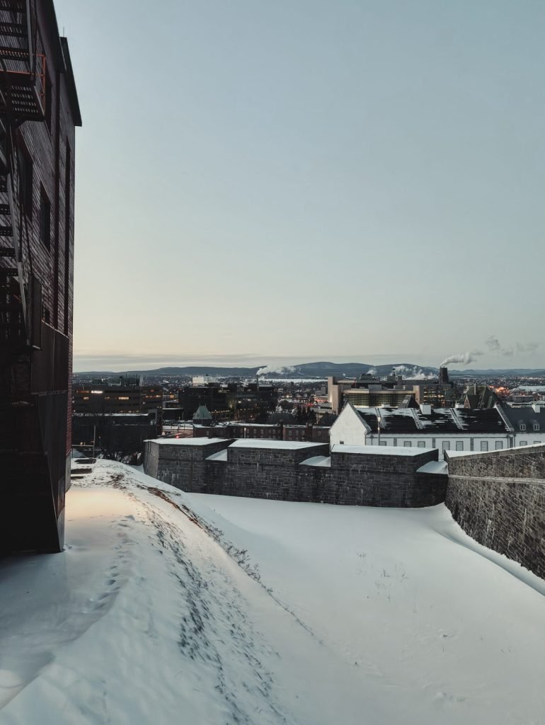 Nieve al caer la tarde — Quebec · marzo 2026 (editada)